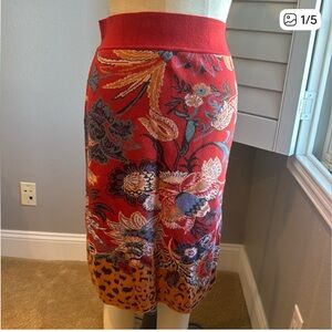 Maeve Floral Patterned Knit Skirt - Sz Sm